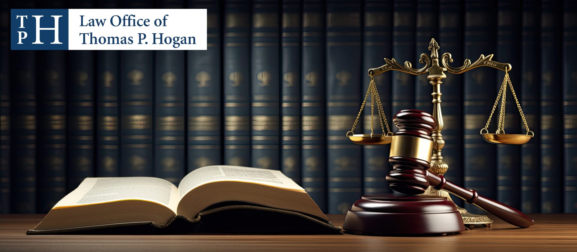 Legal Law and Justice concept Open law book with a wooden judges gavel in a courtroom or law enforcement office